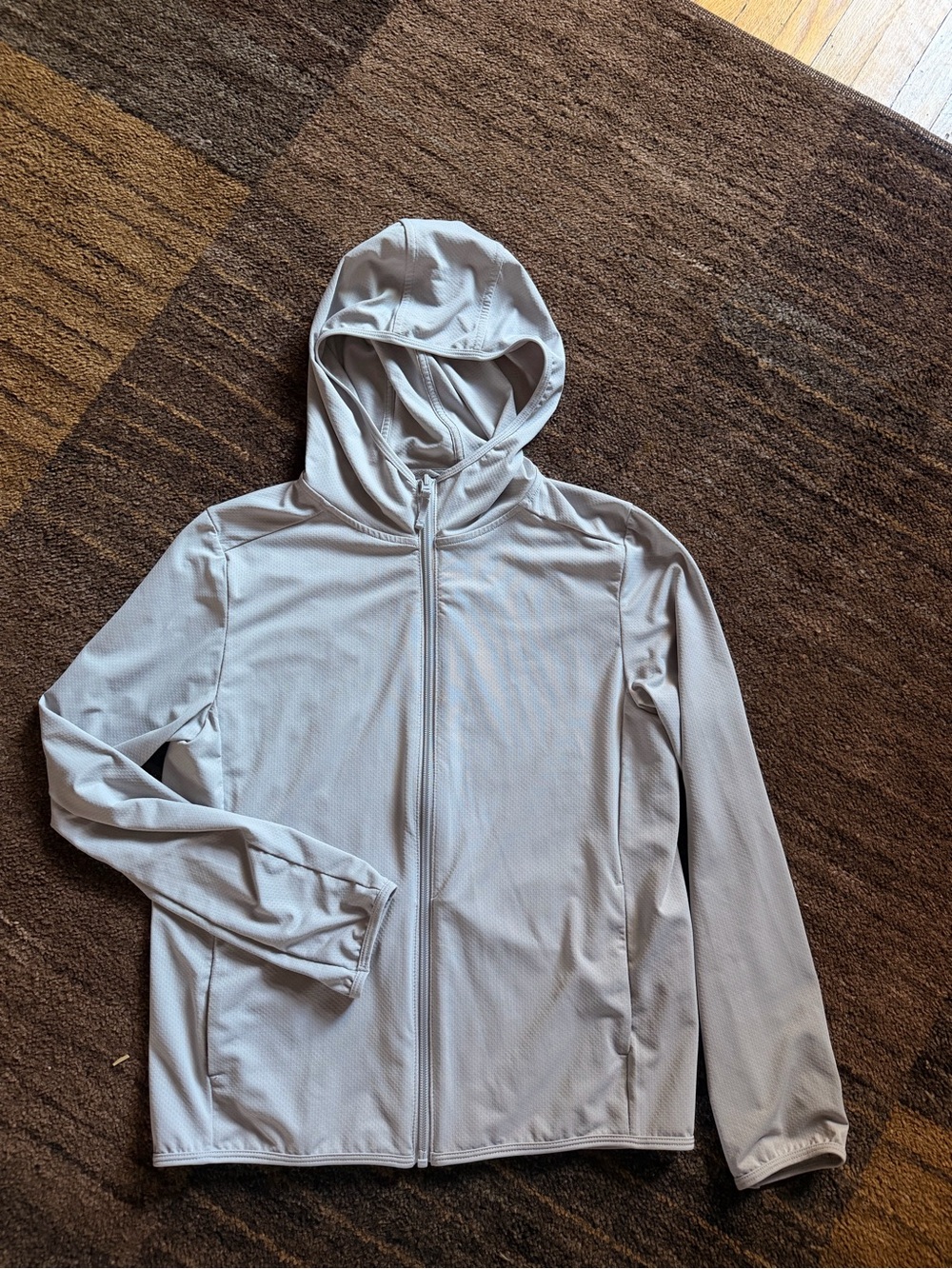 Uniqlo Light Gray Hooded Zip-Up Jacket